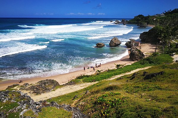 Crystal clear turquoise water and white sand beach, Caribbean